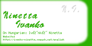 ninetta ivanko business card